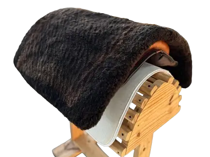 Cojinillo de Cuero de Oveja negro - Alta Calidad